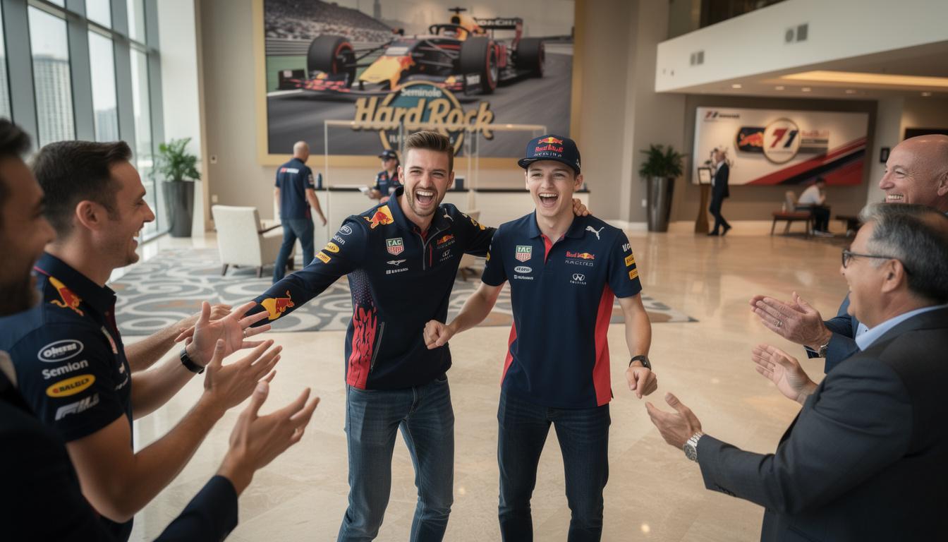 guarda max verstappen e isack hadjar unirsi per uno scherzo esilarante agli ospiti dell'hotel che ti lascerà ridere a crepapelle. guarda i momenti divertenti e inaspettati in questo video divertente!