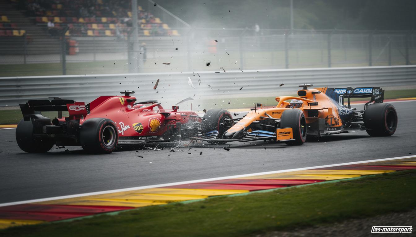 charles leclerc describes his collision with oscar piastri as 'too close for comfort,' highlighting the intense rivalry and tension on the track.